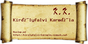 Királyfalvi Karméla névjegykártya